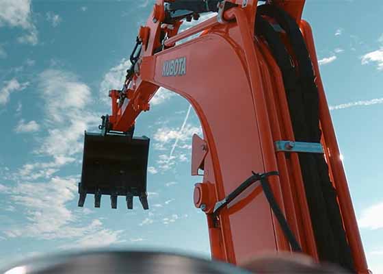 Closeup of Excavator Bucket - Kubota Heavy Equipment