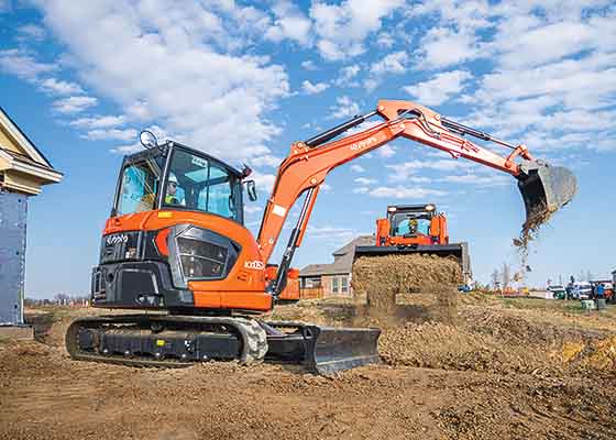 Kubota Excavator in dirt