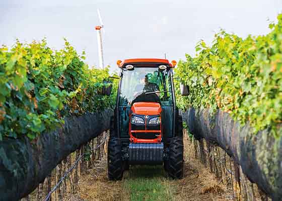 Kubota Tractor in Orchard