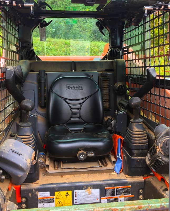 Inside of Kubota SSV 75 Skid Steer