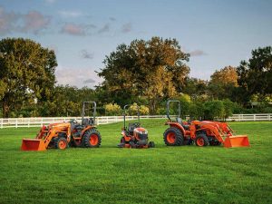 Three Kubota Tractors