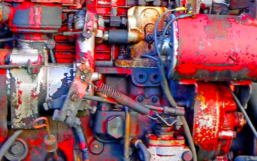 red tractor engine