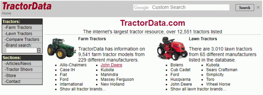 tractordata.com home page